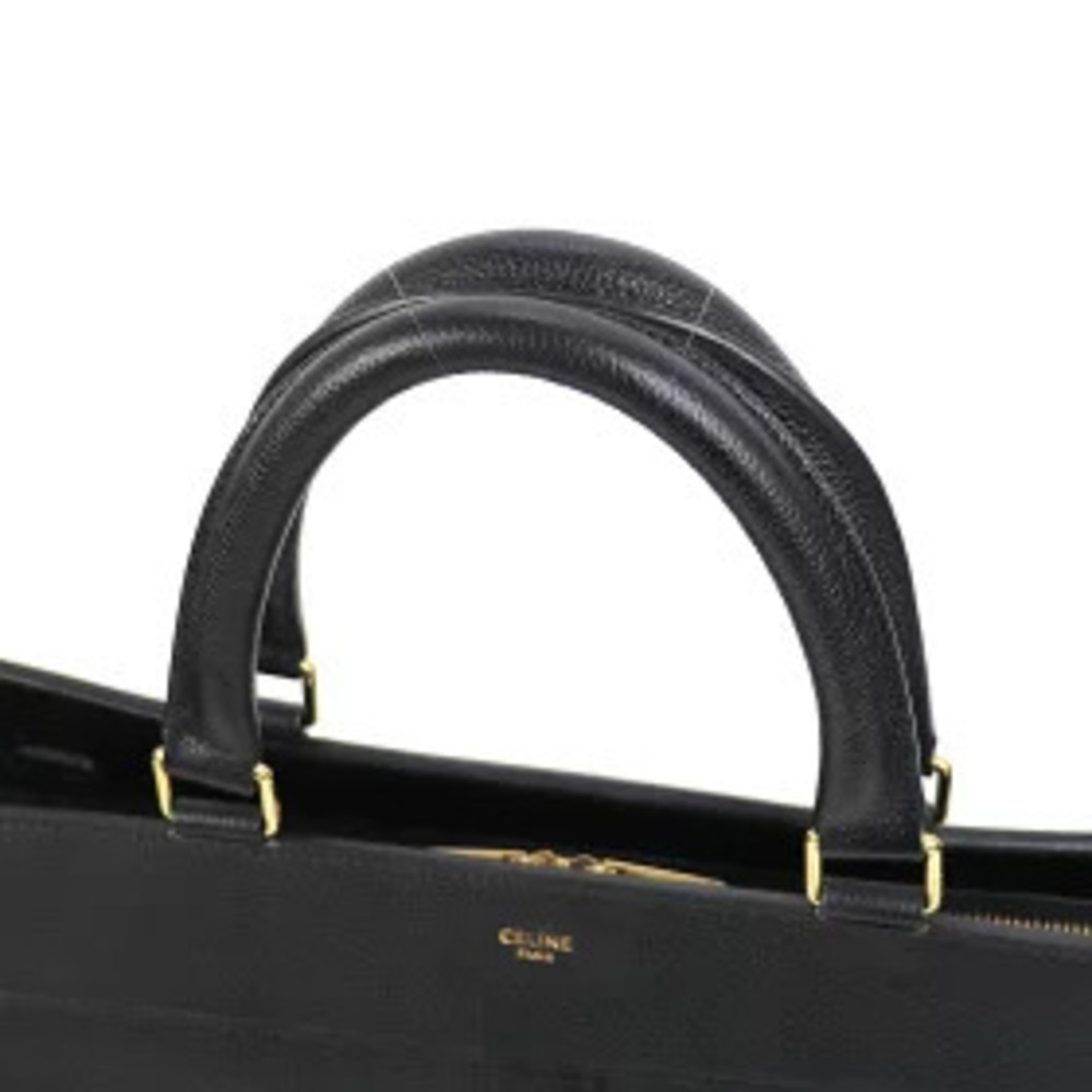Celine Cabas de Handbag Grain Leather Black Crossbody Bag - Picture 9 of 12
